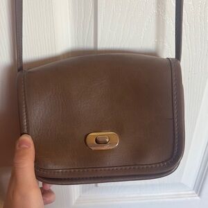 Vintage Brown Leather Crossbody Bag